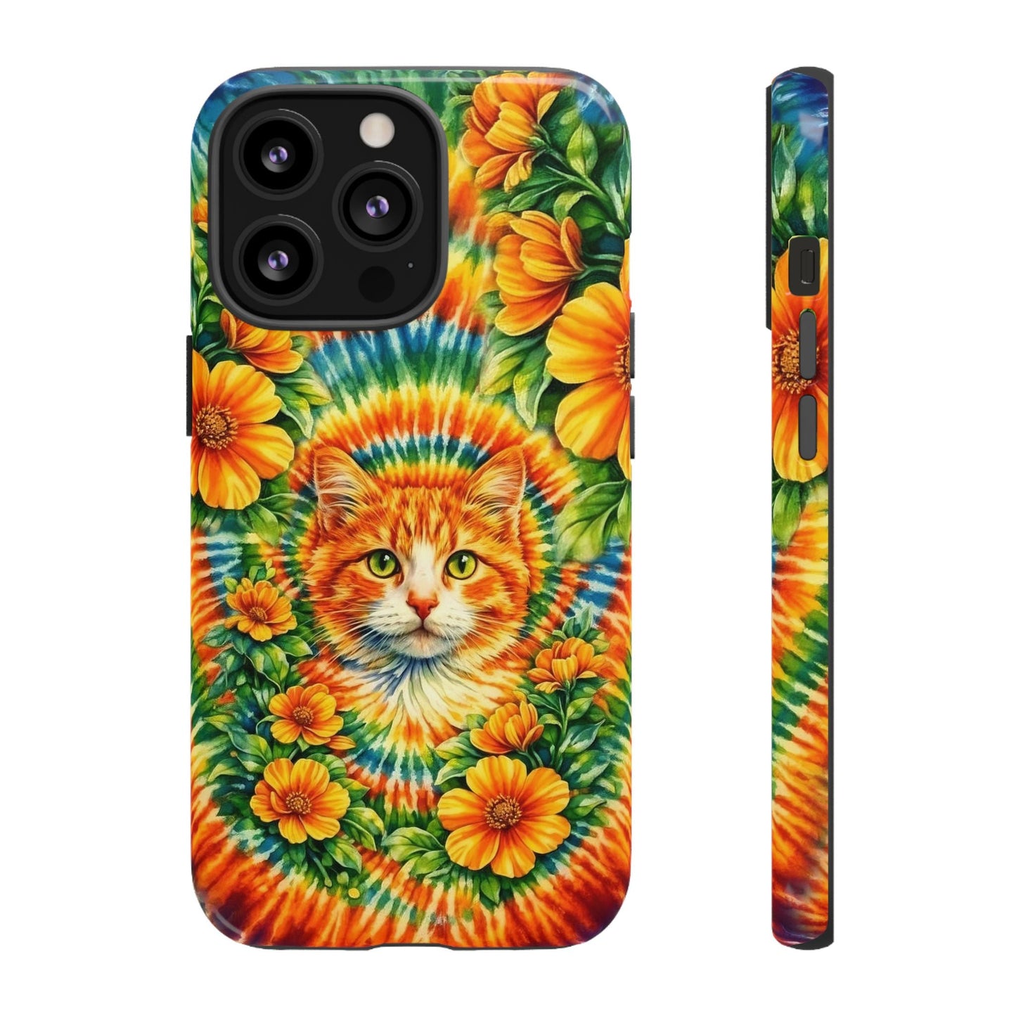 FLORAL CAT SWIRL PHONE CASE - TLHG2204264