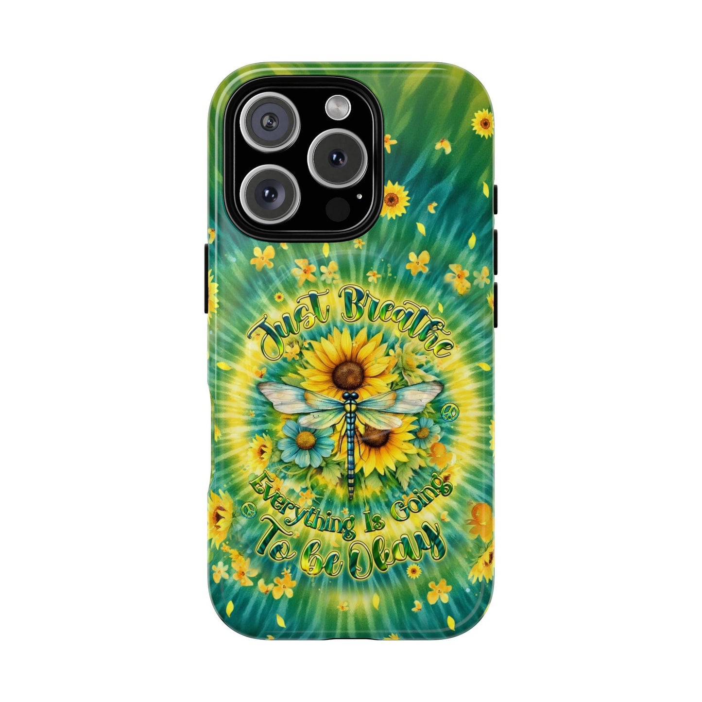 JUST BREATHE DRAGONFLY FLORAL MAGNETIC PHONE CASE  - TLHG1304263