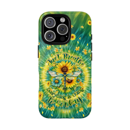 JUST BREATHE DRAGONFLY FLORAL MAGNETIC PHONE CASE  - TLHG1304263