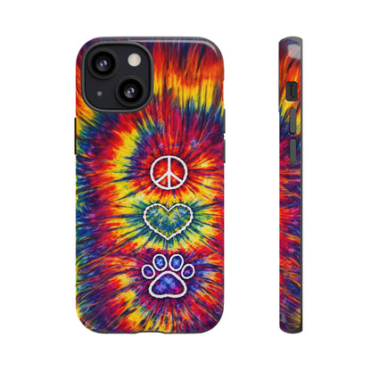PEACE LOVE PAW PRINT COLORFUL PHONE CASE - TLNT1604262