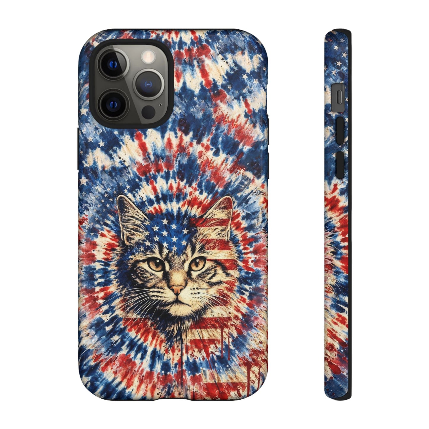 CAT RED WHITE & BLUE VINTAGE PHONE CASE  - TLHG2004262
