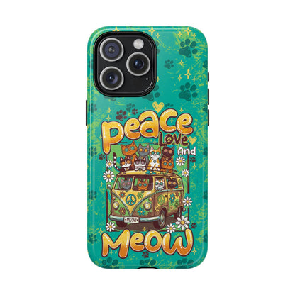 PEACE LOVE AND MEOW CATS MAGNETIC PHONE CASE - TY0707263