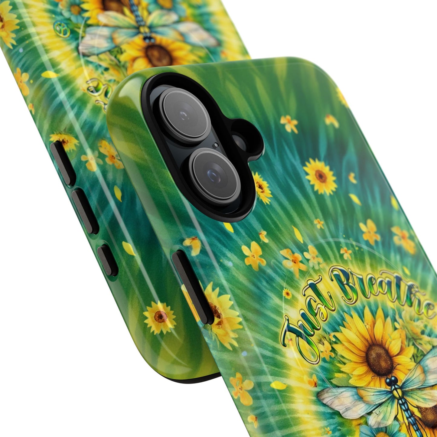 JUST BREATHE DRAGONFLY FLORAL MAGNETIC PHONE CASE  - TLHG1304263