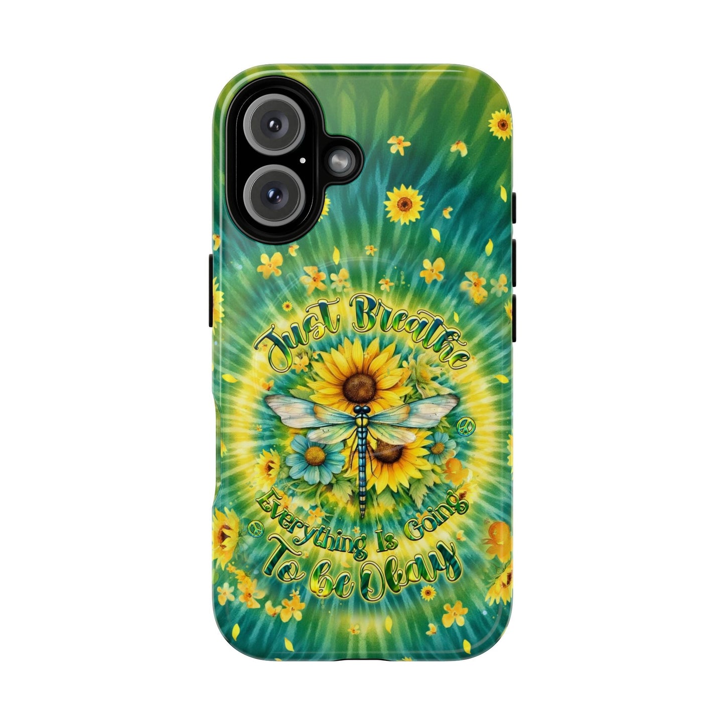 JUST BREATHE DRAGONFLY FLORAL MAGNETIC PHONE CASE  - TLHG1304263