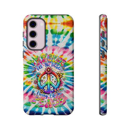 IMAGINE ALL THE PEOPLE LIVING LIFE IN PEACE TIE DYE PHONE CASE - TYQY1504253