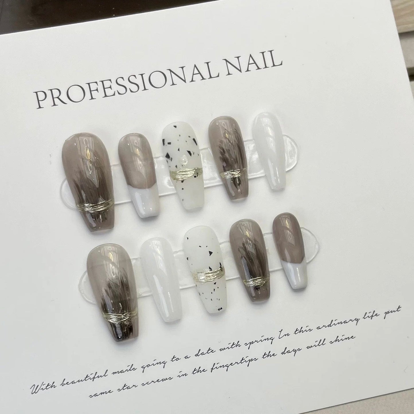 Gilded Years Hand-painted Press On Nails