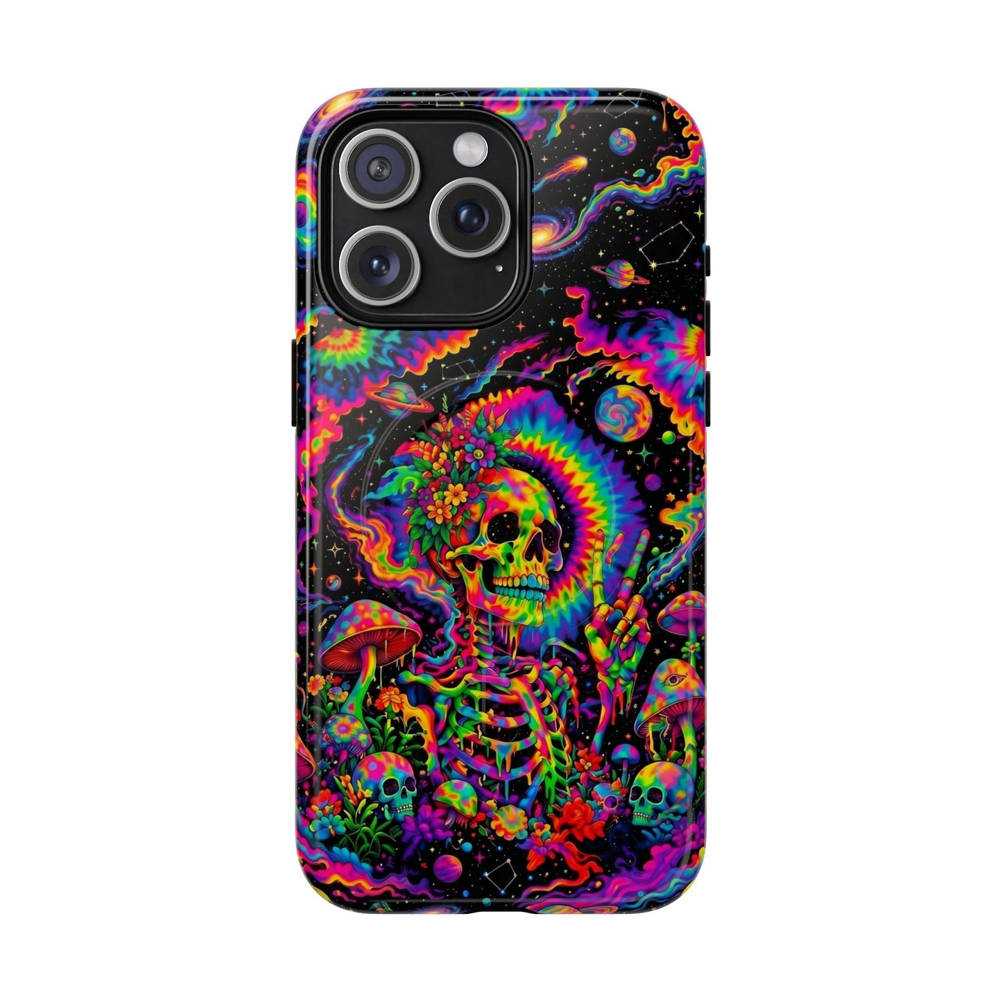 HIPPIE SKULL PSYCHEDELIC MAGNETIC PHONE CASE  - TLNO2904262