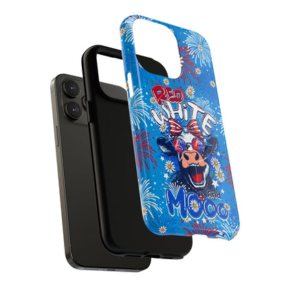 RED WHITE AND MOOO COW MAGNETIC PHONE CASE  - TY1306262