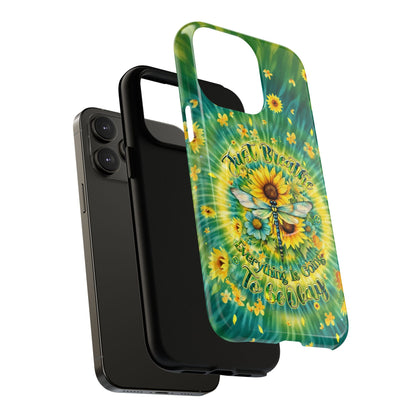 JUST BREATHE DRAGONFLY FLORAL MAGNETIC PHONE CASE  - TLHG1304263