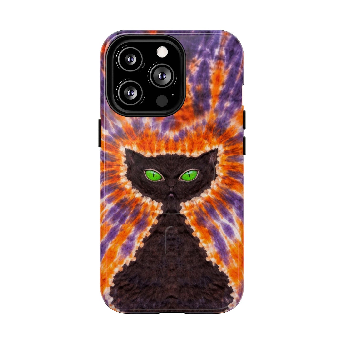 BLACK CAT PURPLE & ORANGE MAGNETIC  PHONE CASE  - TLHN2404264