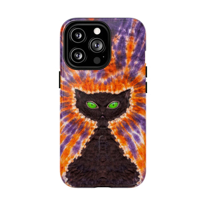 BLACK CAT PURPLE & ORANGE MAGNETIC  PHONE CASE  - TLHN2404264