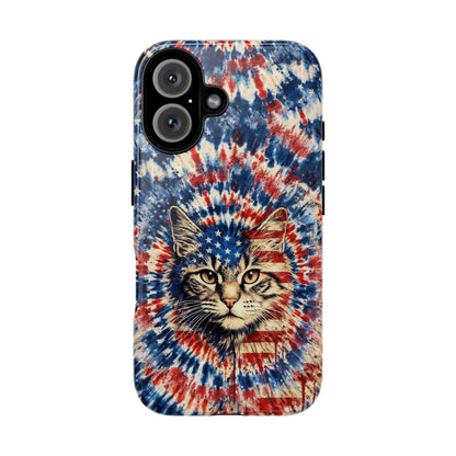 CAT RED WHITE & BLUE VINTAGE PHONE CASE  - TLHG2004262