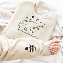 Load image into Gallery viewer, Mother&#39;s Day Personalized Embroidered Mamasaurus Hoodie Sweatshirt T-Shirt
