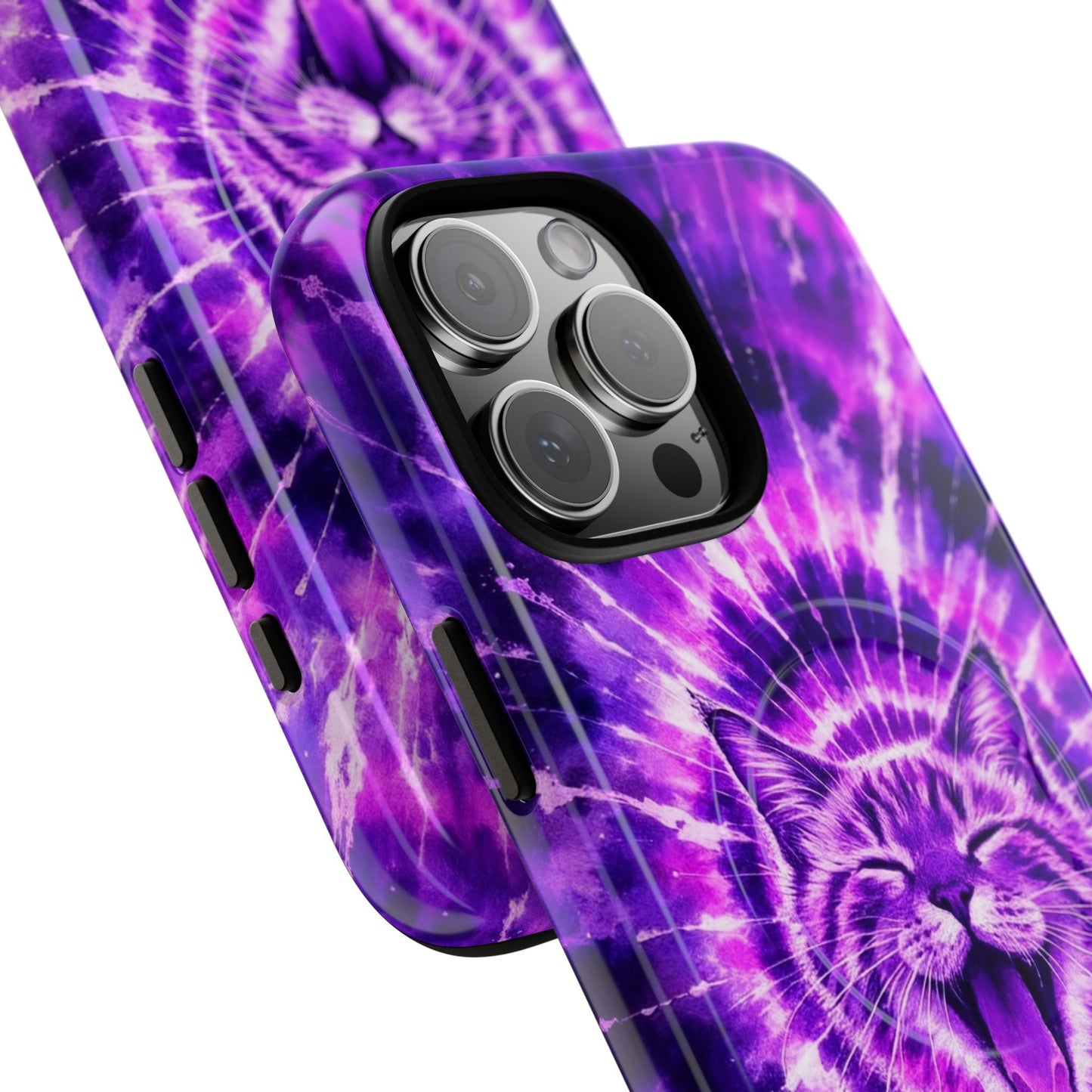 CAT PURPLE SWIRL MAGNETIC PHONE CASE  - TLHN1504263