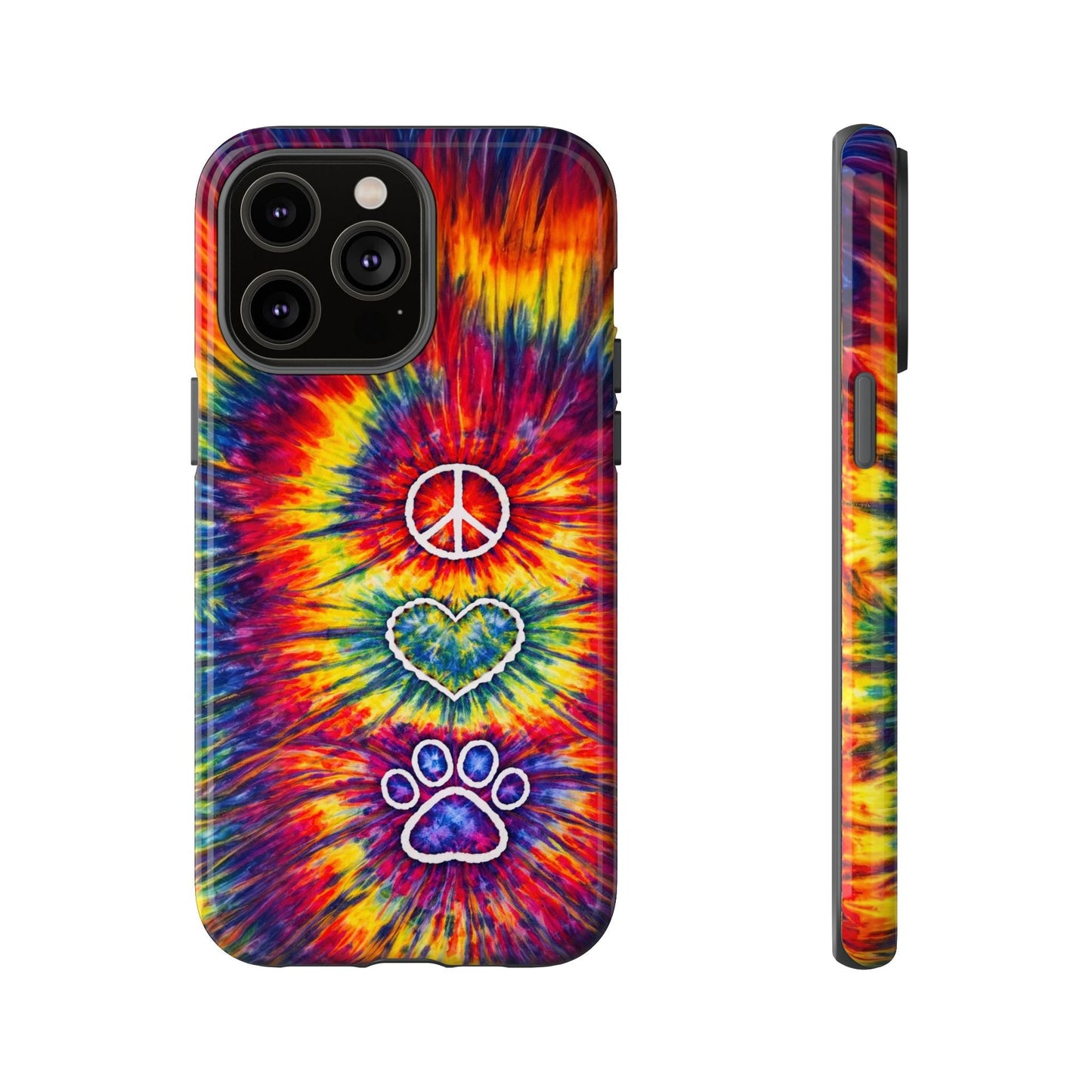 PEACE LOVE PAW PRINT COLORFUL PHONE CASE - TLNT1604262
