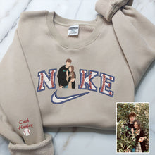 Load image into Gallery viewer, Valentine Embroidered Custom Couple Photo Baseball Hoodie Sweatshirt T-shirt
