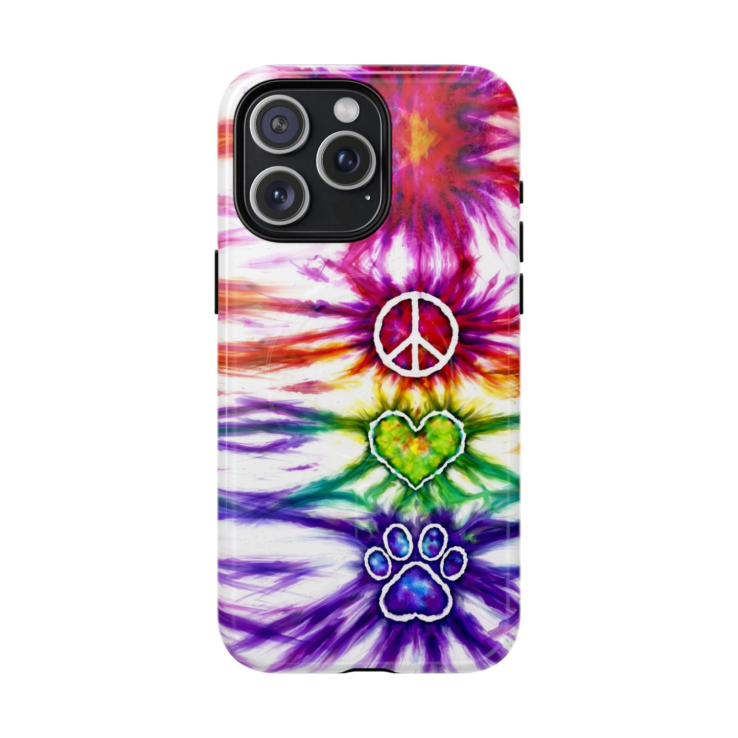 PEACE LOVE PAW PRINT MAGNETIC PHONE CASE - TLHG1304266