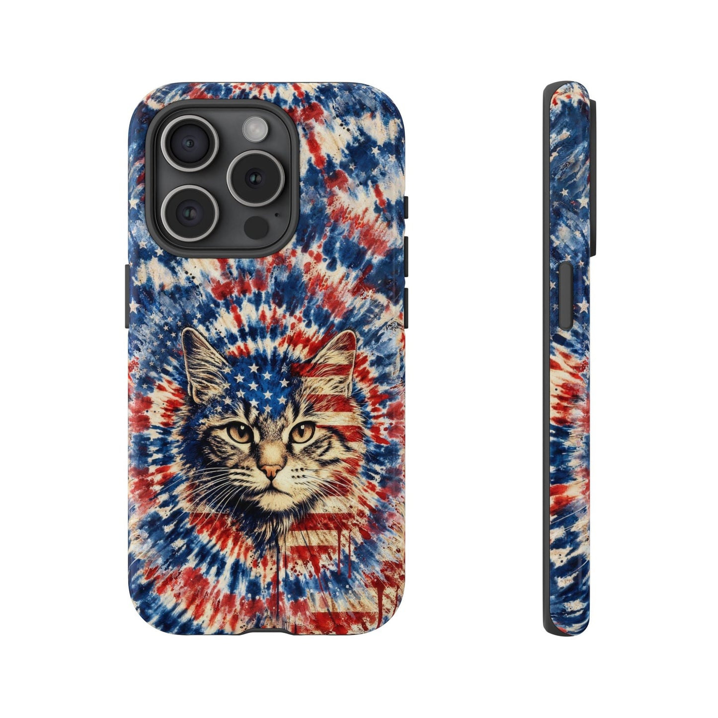 CAT RED WHITE & BLUE VINTAGE PHONE CASE  - TLHG2004262