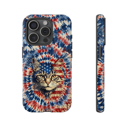 CAT RED WHITE & BLUE VINTAGE PHONE CASE  - TLHG2004262