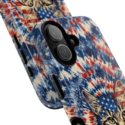 CAT RED WHITE & BLUE VINTAGE MAGNETIC PHONE CASE  - TLHG2004262