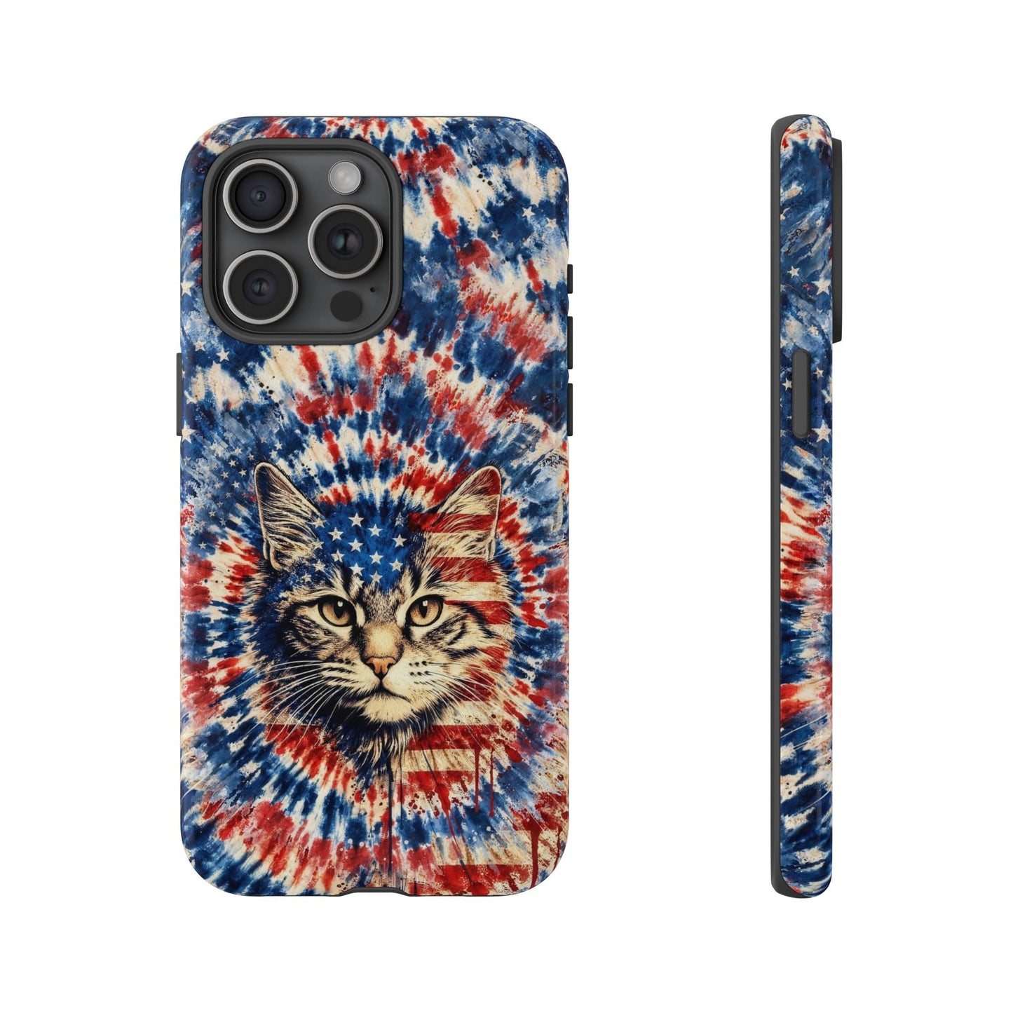 CAT RED WHITE & BLUE VINTAGE PHONE CASE  - TLHG2004262