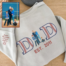 Load image into Gallery viewer, Father&#39;s Day Personalized Embroidered Baseball Hoodie Sweatshirt T-Shirt
