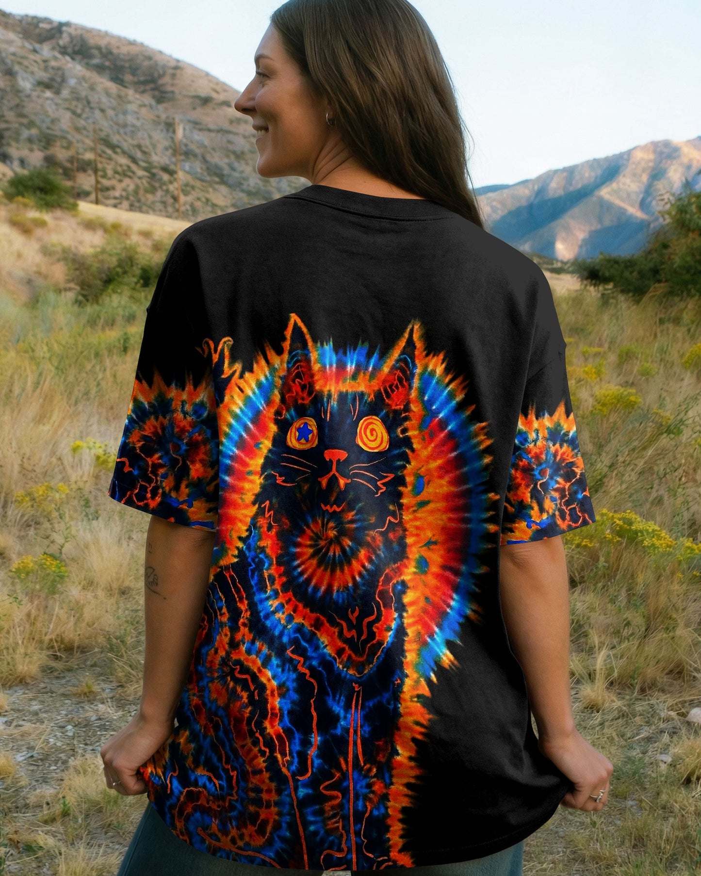 BLACK CAT SWIRL ALL OVER PRINT - TLNT3103263