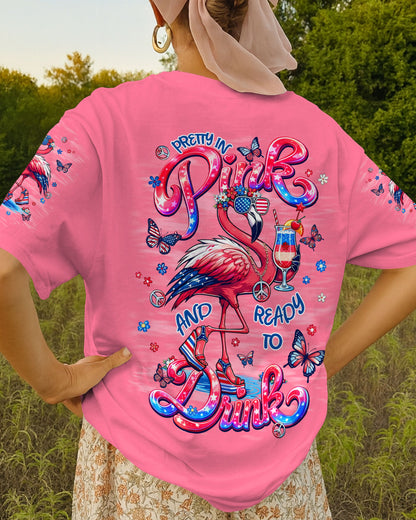 PRETTY IN PINK FLAMINGO STARS AND STRIPES ALL OVER PRINT - TLNT0104262
