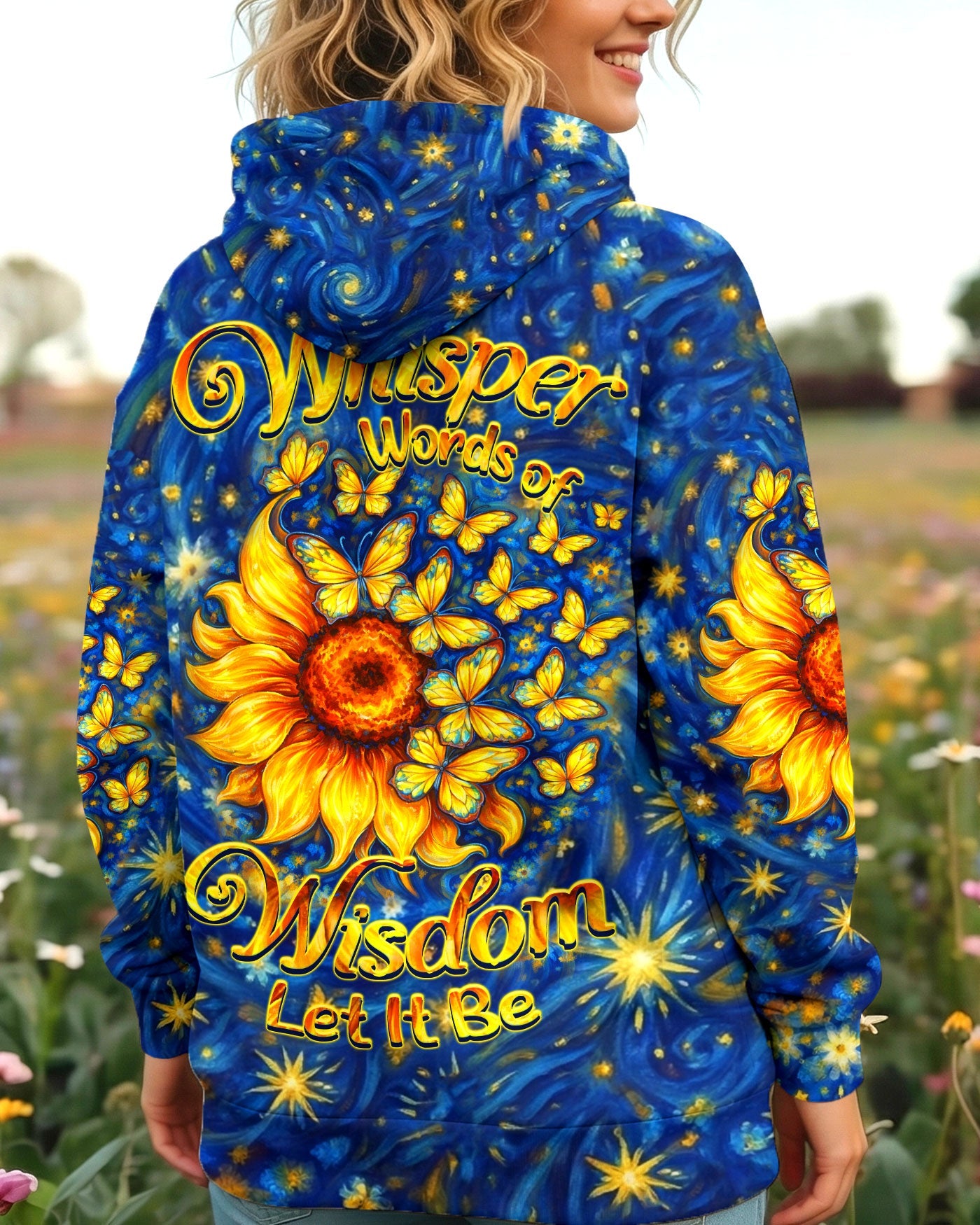 WHISPER WORDS OF WISDOM LET IT BE BUTTERFLY SUNFLOWER  ALL OVER PRINT - TLHN0704261