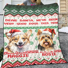 Load image into Gallery viewer, Personalized Pet Dog Cat Dear Santa Imitation Knitted Quilt
