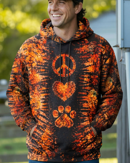 PEACE LOVE PAW PRINT VINTAGE SWIRL ALL OVER PRINT - TLHN0304261