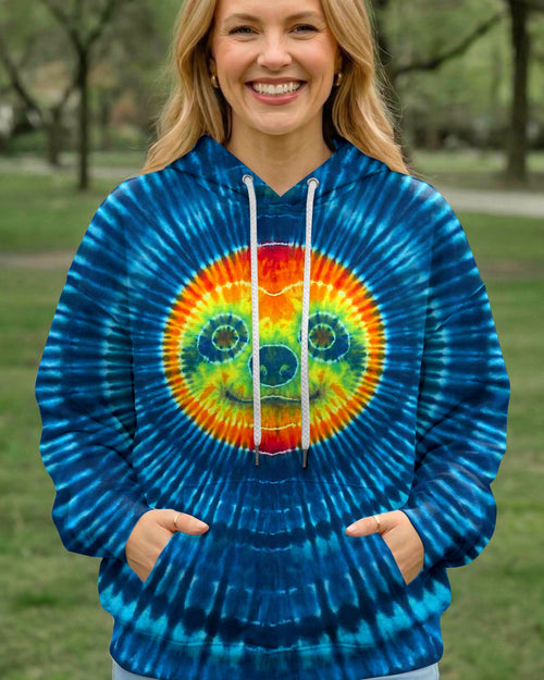 CUTE SLOTH FACE BLUE SWIRL ALL OVER PRINT - TLHN0904263