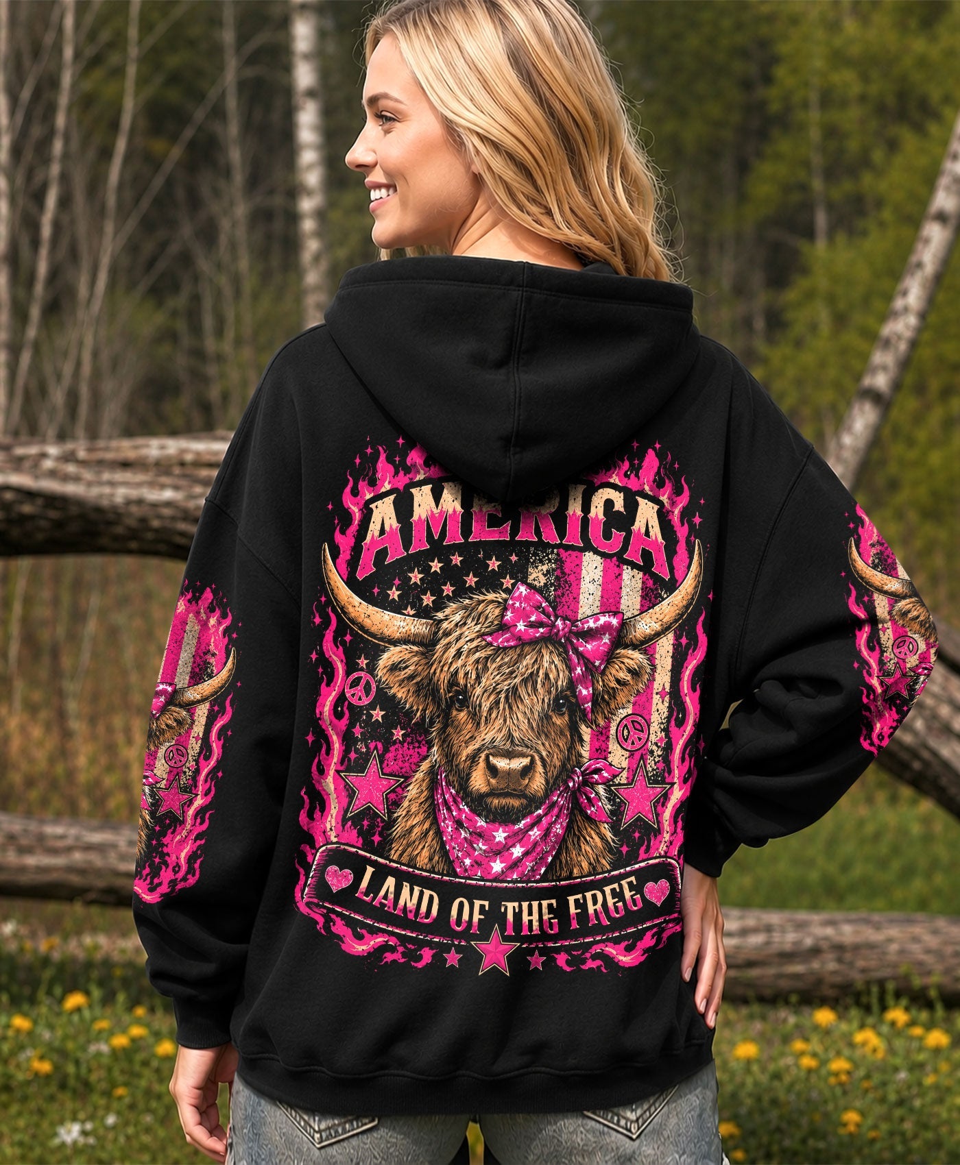 LAND OF THE FREE COW ALL OVER PRINT - TLHN0506261