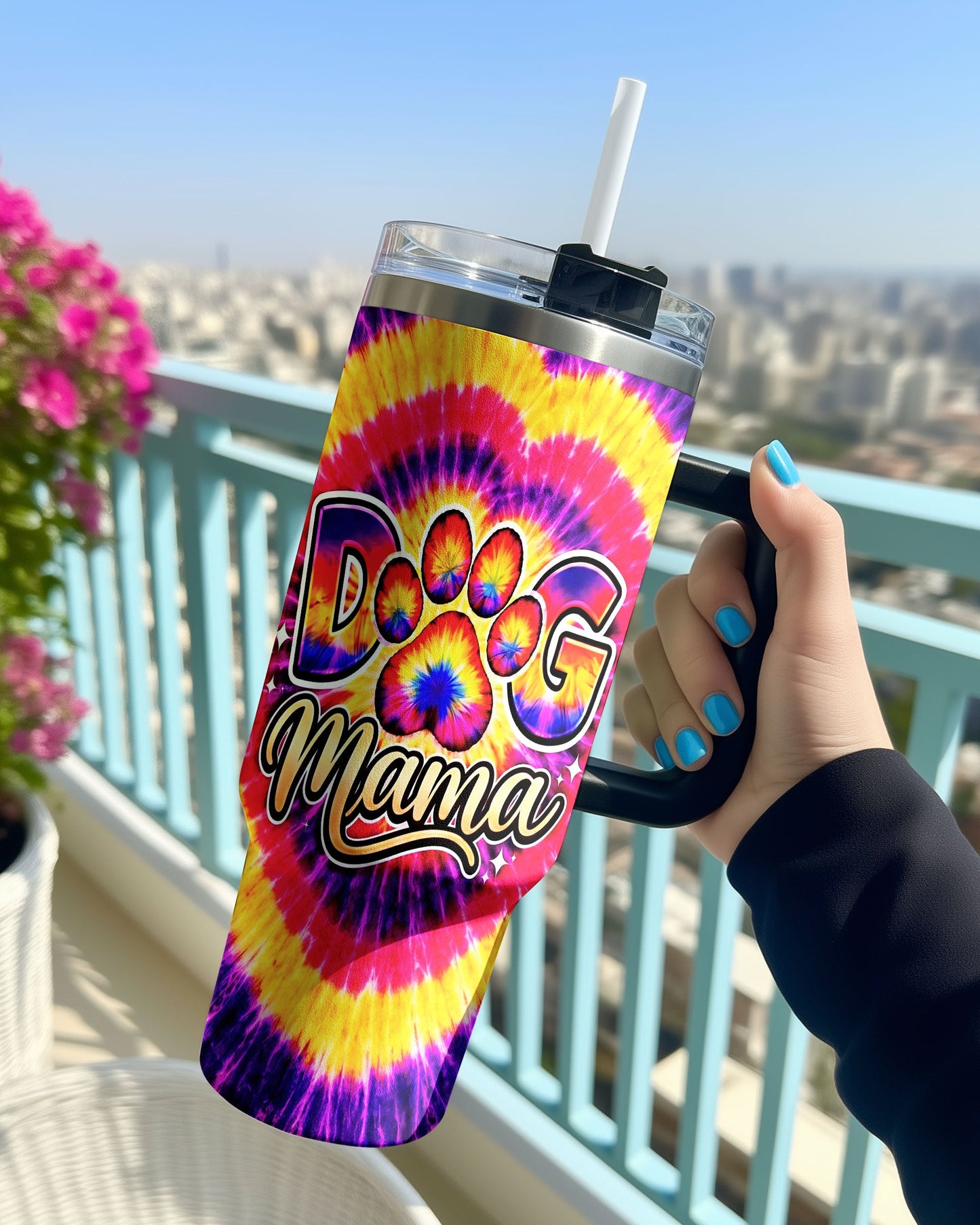 DOG MAMA PAW PRINT SWIRL TUMBLER - TLNT1504262