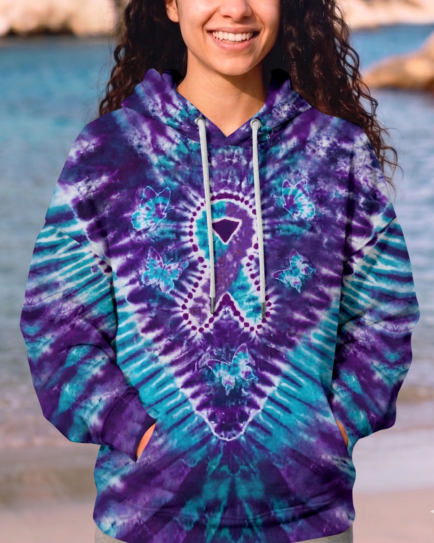 RIBBON BUTTERFLY SUICIDE PREVENTION AWARENESS ALL OVER PRINT - TLHN1704261