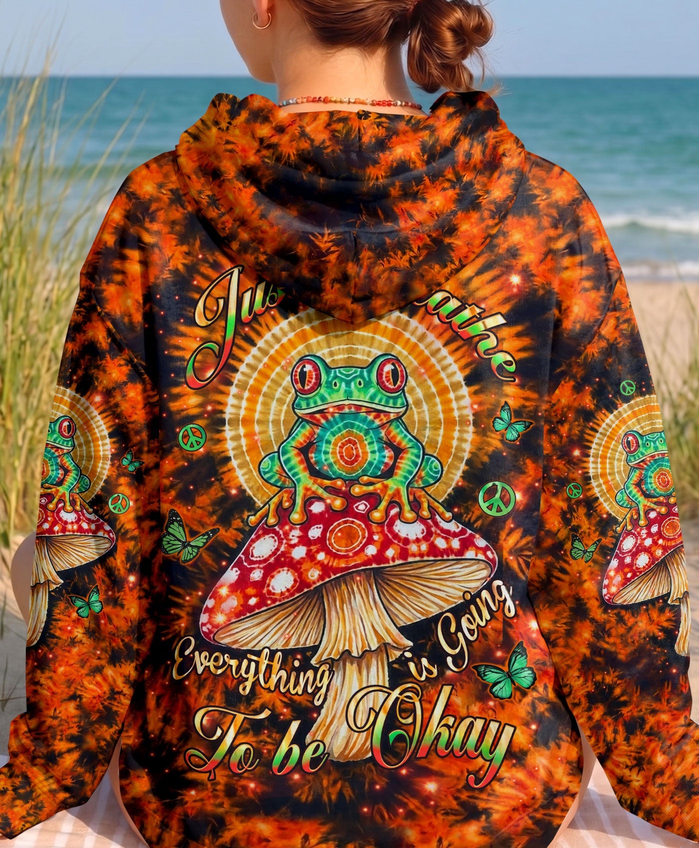 JUST BREATHE FROG SWIRL ALL OVER PRINT  - TLHN2404261