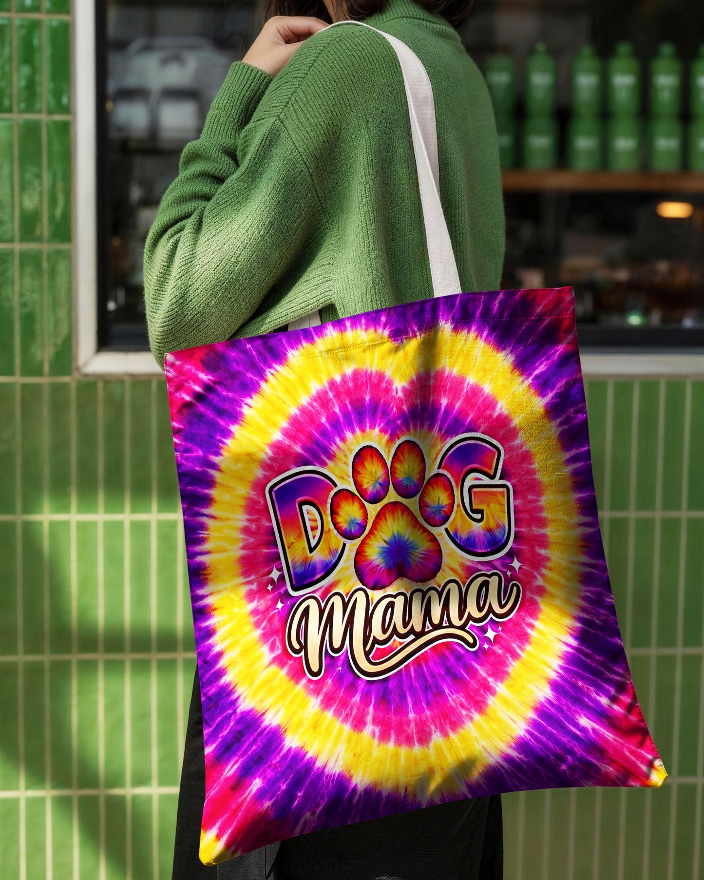 DOG MAMA PAW PRINT SWIRL TOTE BAG - TLNT1504263