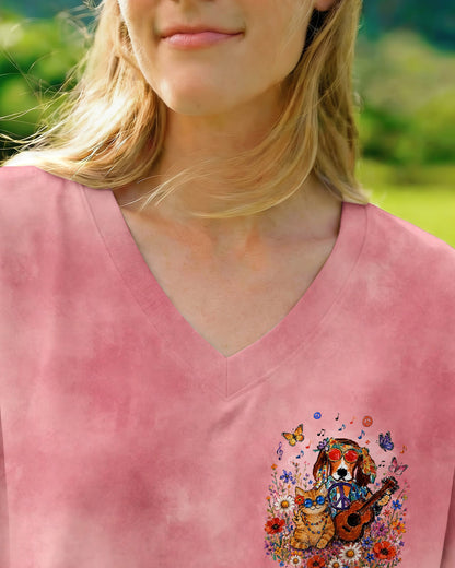 WHISPER WORDS OF WISDOM LET IT BE BEAGLE DOG TABBY CAT ALL OVER PRINT  - TLTW1305262