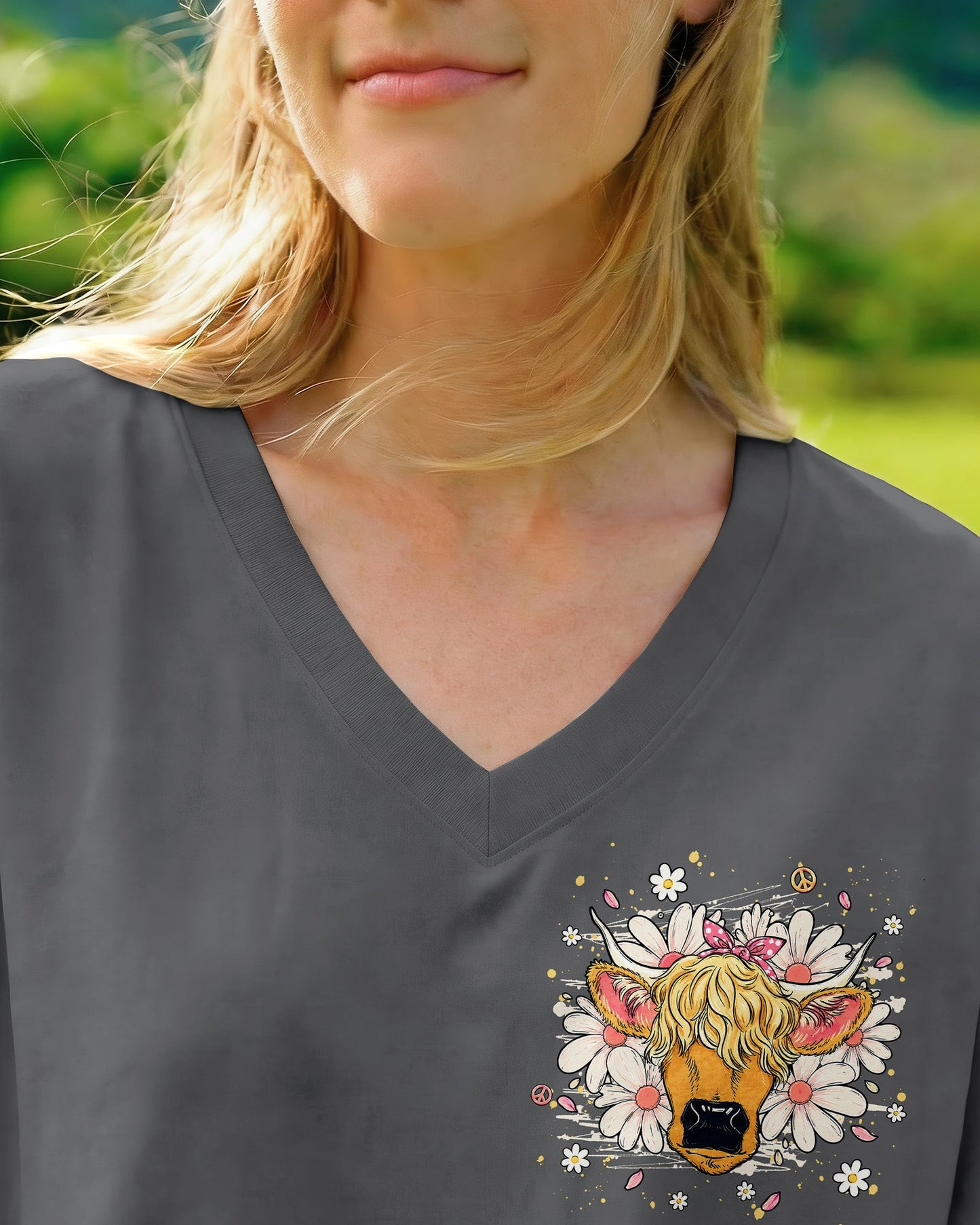 MESSY HAIR DON'T CARE COW ALL OVER PRINT - TLHG1806262