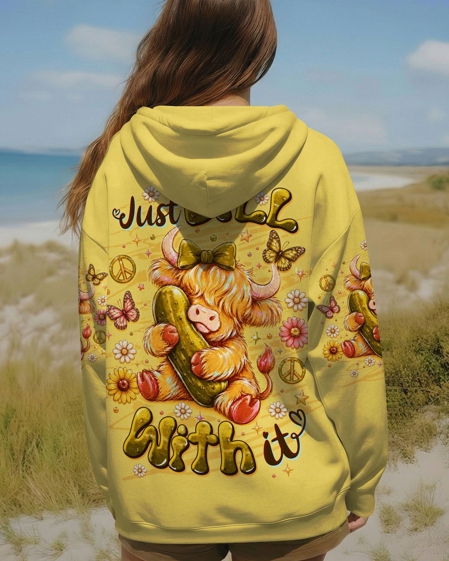 JUST DILL WITH IT  HIGHLAND COW ALL OVER PRINT  - TLTW1006261