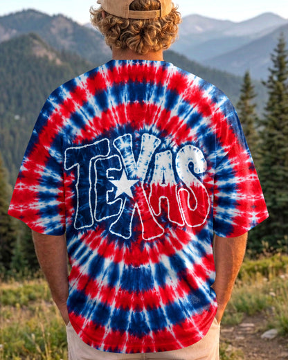 TEXAS RED WHITE & BLUE SWIRL ALL OVER PRINT   - TLHN1206263