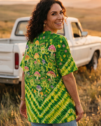 GROOVY FROGS AND MUSHROOMS V PATTERN ALL OVER PRINT  - TLTW3006263