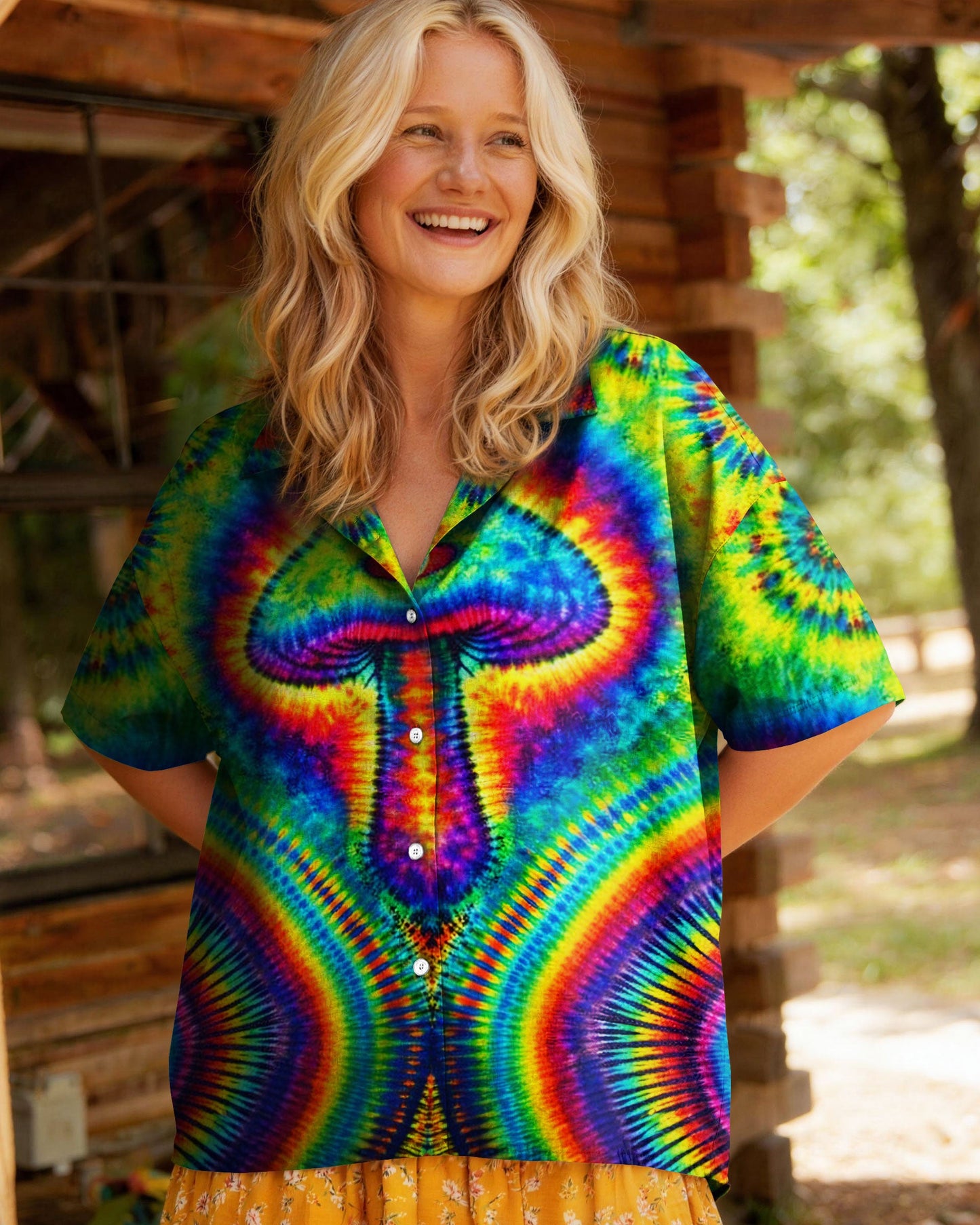 TRIPPY MUSHROOM CAMP SHIRT  - TLNT0304262