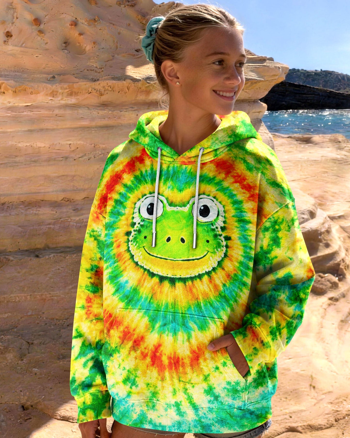 HIPPIE FROG SWIRL  KIDS ALL OVER PRINT   - TLNT2205262