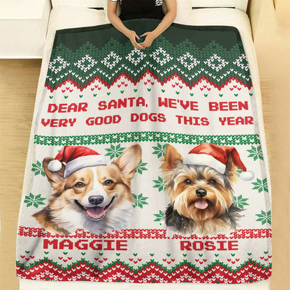 Personalized Pet Dog Cat Dear Santa Imitation Knitted Soft Blanket