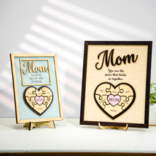 Load image into Gallery viewer, Mother&#39;s Day Personalized Mom Heart Puzzle Sign
