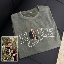 Load image into Gallery viewer, Personalized Embroidered Couple NKE Hoodie Sweatshirt Bootleg Rap Tee
