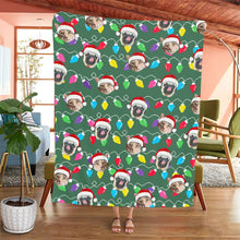 Load image into Gallery viewer, Personalized Pet Dog Cat Christmas Light Imitation Knitted Soft Blanket
