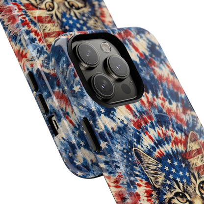 CAT RED WHITE & BLUE VINTAGE MAGNETIC PHONE CASE  - TLHG2004262