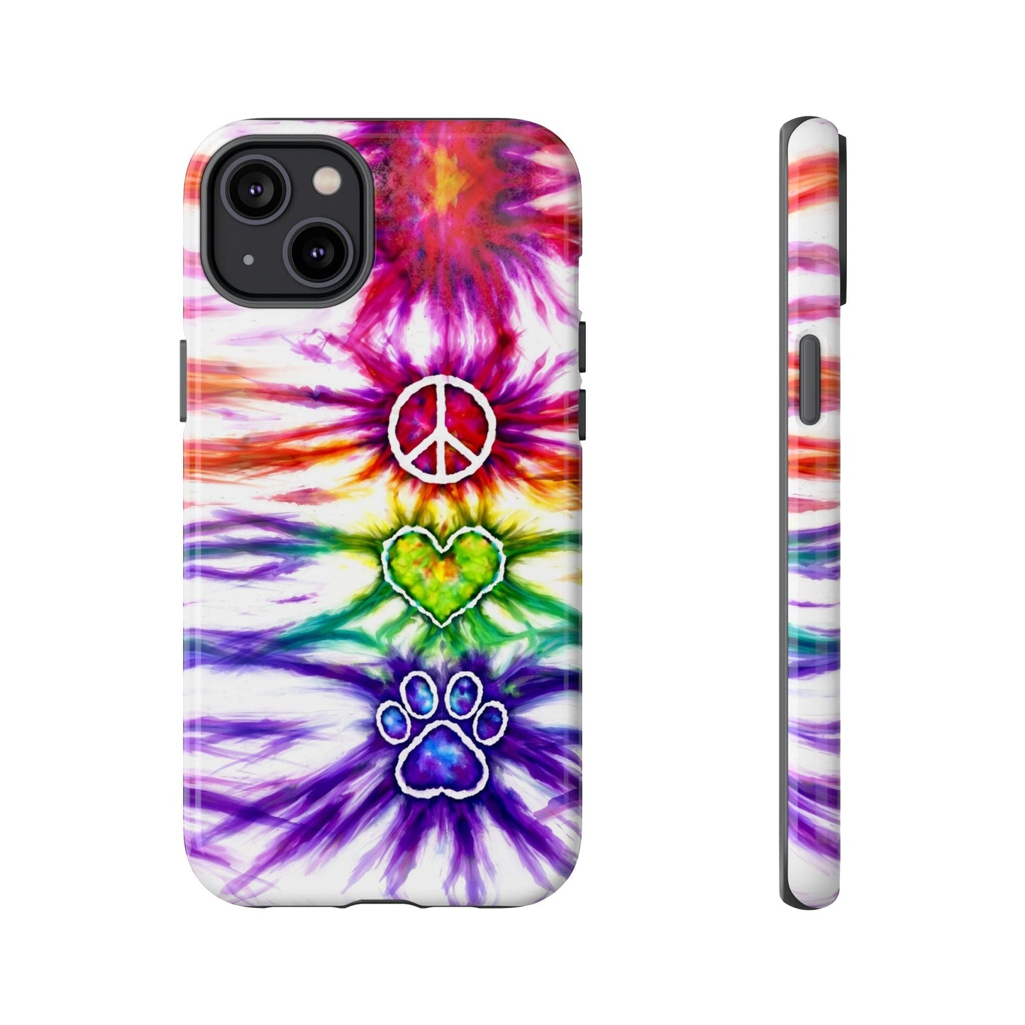 PEACE LOVE PAW PRINT SWIRL PHONE CASE - TLHG1304266